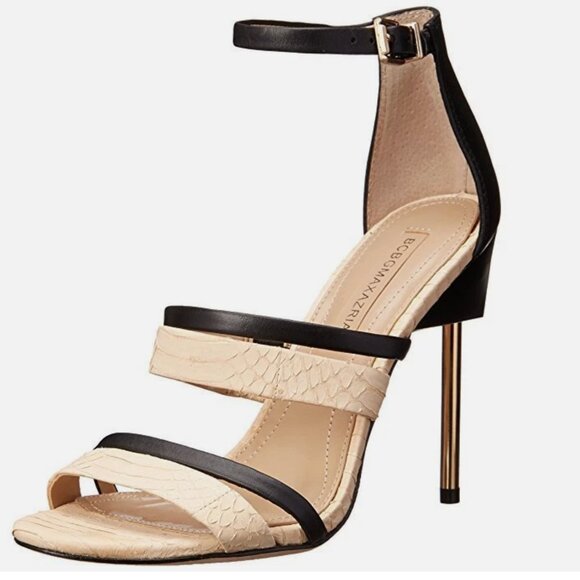 BCBG MaxAzria nude and black sandal size 6.5 - Picture 1 of 4
